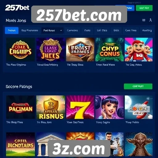 Comparativo de jogos disponíveis na 257bet